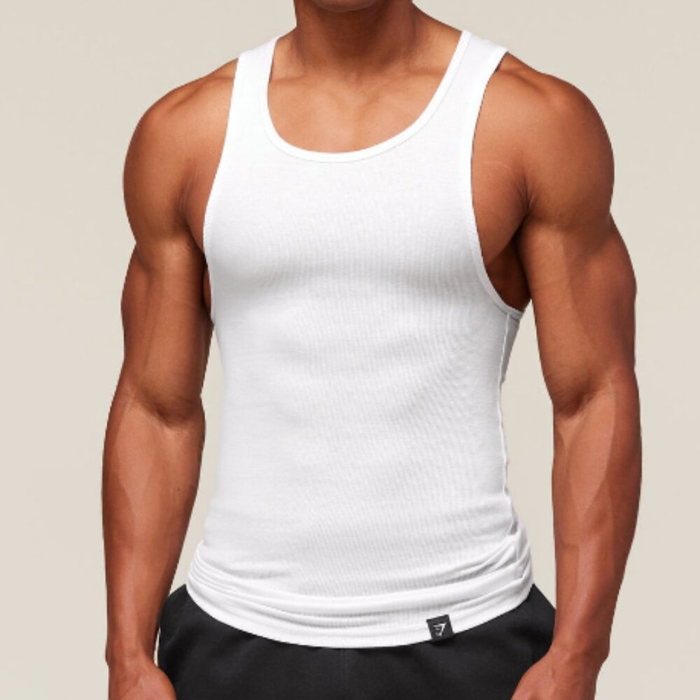 Gymshark White Men’s Ribbed Tank Top